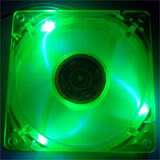 80mm Green UV LED Ball Bearing Fan w/ 3pin connector  