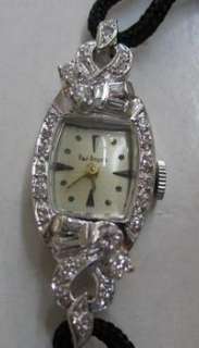 Vintage Paul Breguette Baguette Diamond 14k Gold Watch  