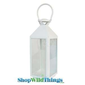  Amelie Large Ivory Metal Candle Lantern with Cut Outs 21 