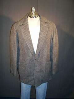 Vintage Gray Stripe Wool Jacket/Coat 1950s Chippewa Woolen Mills SZ 