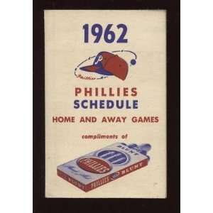 1962 Philadelphia Phillies Pocket Schedule EX+   Sports Memorabilia 