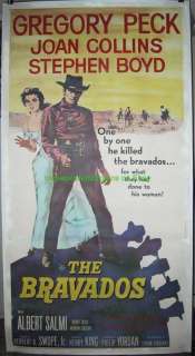 THE BRAVADOS MOVIE POSTER LB F THREE SHEET GREGORY PECK  