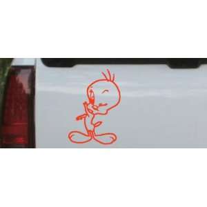 Tweety Bird Wink Cartoons Car Window Wall Laptop Decal Sticker    Red 