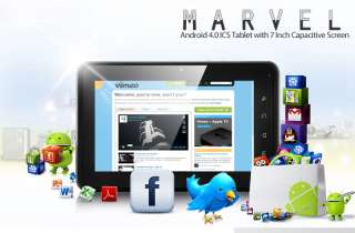 Marvel   Android 4.0 ICS Tablet with 7 Inch Capacitive Screen (WiFi 