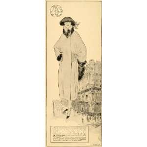  1920 Ad French Tailor High Life Fur Coat Hat Paris Deco 