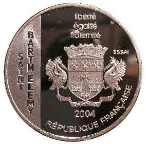 ST. BARTHÉLEMY silver 1½ euro, 2004, KM XE12, pattern  