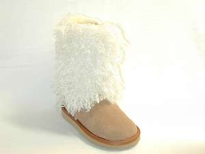 New LAmour Girls V9770 Tan Fashion Boots with Faux Fur and Side 