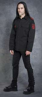 NEW Gothic Goth Punk Shrine Clothing Black Red GUERRILLA ARMY SHIRT L 