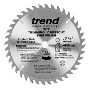   Saw Blade 7 1/4 Inch by 40 Tooth 5/8 Inch Bore Finish Trim Saw Blade