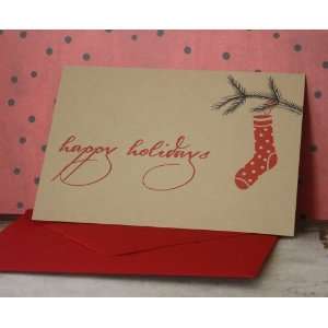  Happy Holidays Stocking note card set Health & Personal 