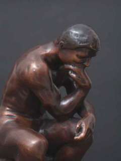Bronze Thinker Rodin Dobie Gillis Marble Base FREE SHIP  