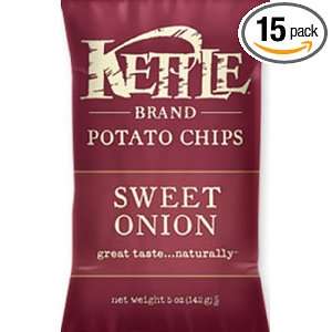 Kettle Chips Sweet Onion, 5 Ounces (Pack Of 15)  Grocery 