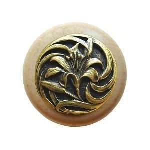  Notting Hill NHW 703N AB, Tiger Lily Wood Knob in Antique 