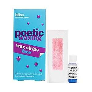 Bliss Poetic Waxing Wax Strips Face 20 Facial Waxing Strips (10 double 