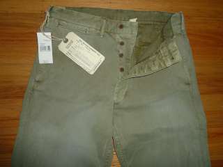   RRL Vintage Army Green Cotton Officers Chino Pants 34 x 34  