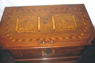Dowry Blanket Chest Circa 1840 Flemish Dutch or German Marquetry Large 