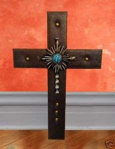Faux Turquoise Wall Cross   Western Decor  