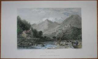 1836 Allom print BURG GOIEN, MERANO, SOUTH TIROL, ITALY (#13)  