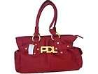 PAOLA DEL LUNGO ITALY Red Lamb Leather NEW Large Tote B