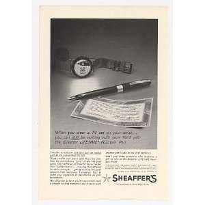   1963 Sheaffer Lifetime Fountain Pen TV Watch Print Ad