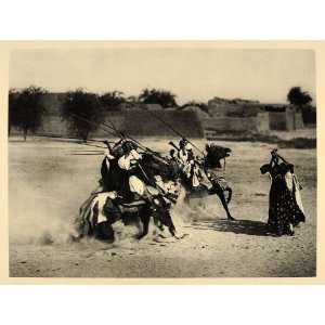  1930 Horse Tournament Dikwa Nigeria Africa Photogravure 