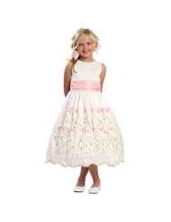 Sweet Kids Girls White Floral Pink Easter Flower Girl Dress 2T 12