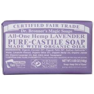  Dr. Bronners Organic Pure Castile Bar Soap, Lavender, 5 