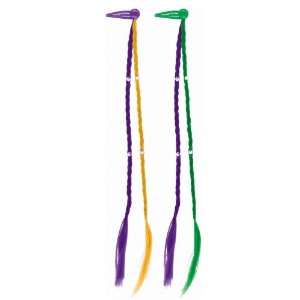  Mardi Gras   Hair Extensions (2) Party Supplies Toys 