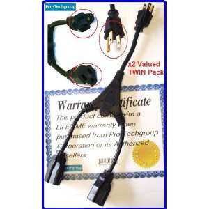  Pro Techgroup TWIN Pack Premium GOLD 18AWG Power Cord 