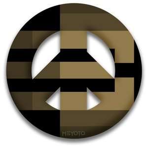 Peace Symbol Removable Sticker of Gold and Black College Colors by 