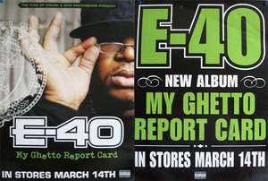 40 GHETTO REPORT CARD    DOUBLE SIDED POSTER   VERY COOL