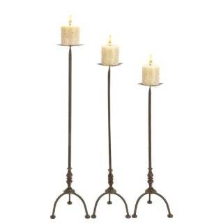 Set of Three Metal Decorative Floor Candle Holders