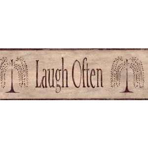 Laugh Often Live Well Distressed Wall Paper B 