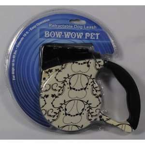  Bow Wow Pet Black and White Retractable 16ft Dog Leash 
