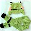 Baby Toddler Beanie fancy frog Hat Cap Crochet Handmade Earmuffs Hat 