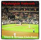 Washington Nationals 2012 Stars and Stripes Club Access Pass Tickets