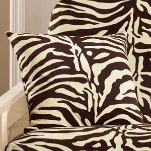 Surefit Beige And Brown Velvet Zebra Print Throw Pillow  