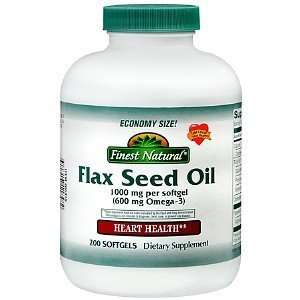  Finest Natural Flax Seed Oil Softgels, 200 ea Health 