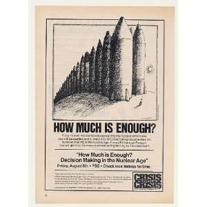  1982 Nuclear Arms Tom Durfee art PBS TV Print Ad (43998 