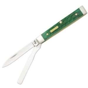 Case Knives 5885 John Deere Baby Doc Pocket Knife with Green Jigged 