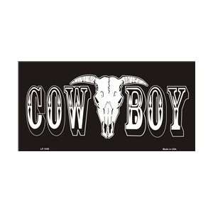 Cowboy with Longhorn Skull License Plate Plates Tag Tags auto vehicle 