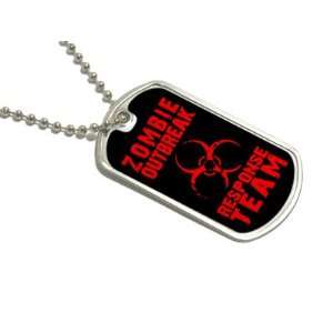  Zombie Outbreak Response Team Red   Dog Tag Keychain 