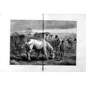   1872 Fine Art George Thomas Cart Horse Waggons Camp