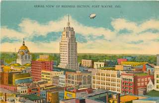 IN FORT WAYNE BUSINESS SECTION AERIAL VIEW 1945 T53447  