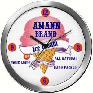 AMANN 14 Inch Ice Cream Metal Clock Quartz Movement  