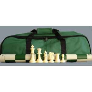 ChessCentrals Chess Pieces, Green Board and Green Tote 