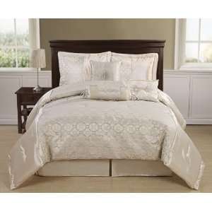   Cal King Olympia Beige Geo Bed in a Bag Bedding Set