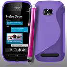 Wave Gel Case + Stylus Touch Pen + Film For Nokia Lumia 710 / Purple 
