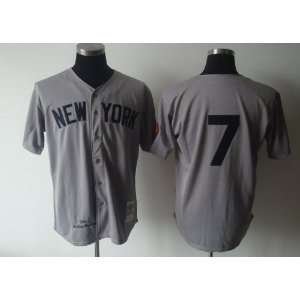  New York Yankees 7 Mantle Grey Throwback Jersey Sports 