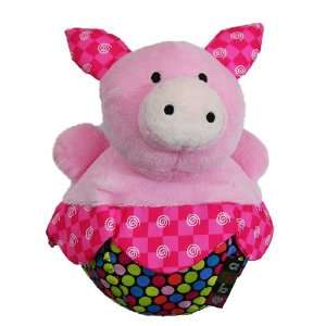  Amazing Baby Roly Poly Pink Pig Farm Animal Chime Plush 